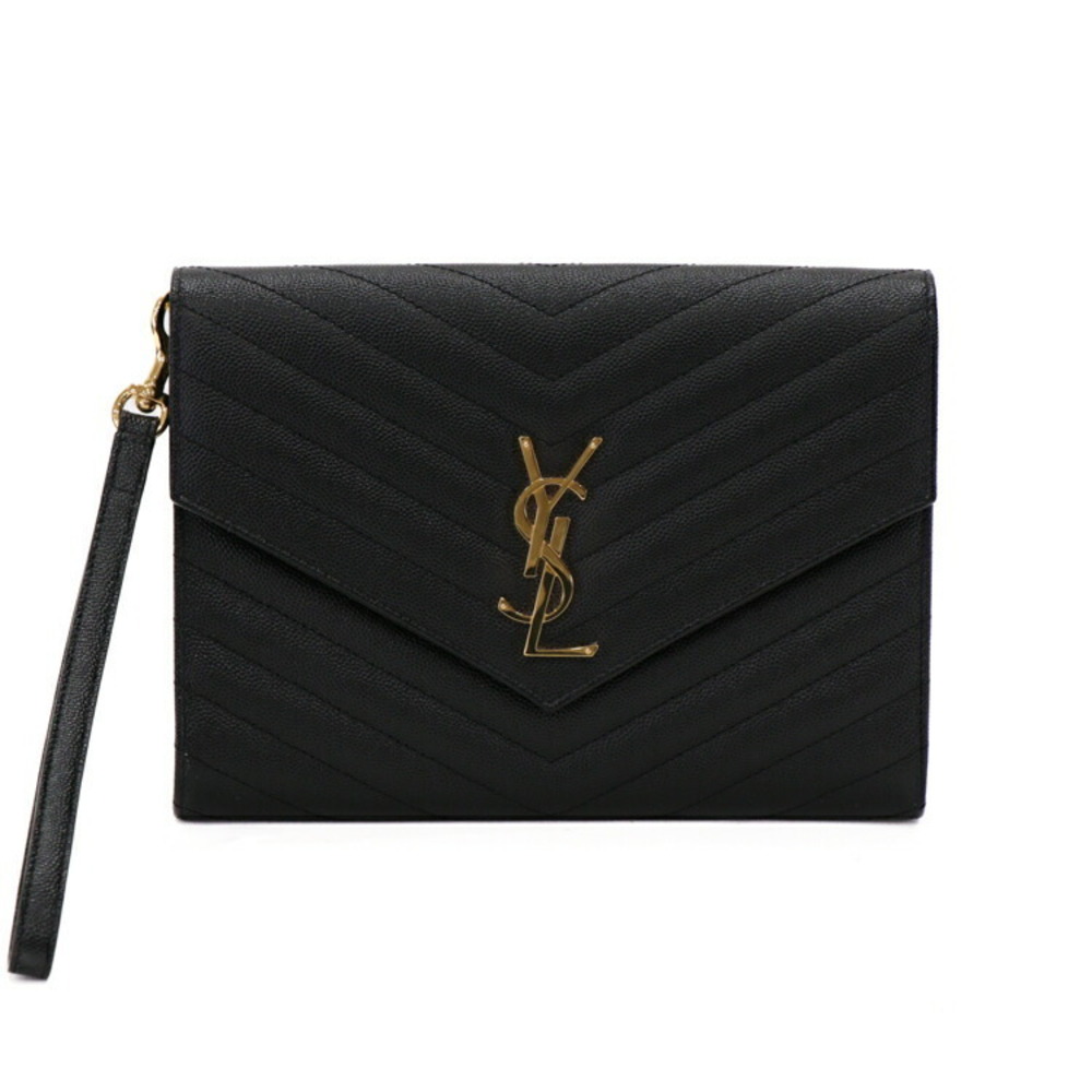 Saint Laurent Cassandra Chain Wallet Bag clutch bag black leather - Picture 2 of 10